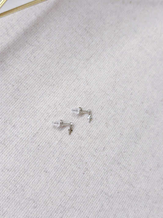 14KGP Dainty Cross Earrings