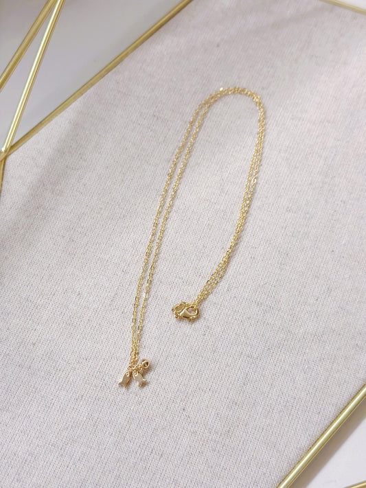 14KGP Two Fish Pendant Necklace